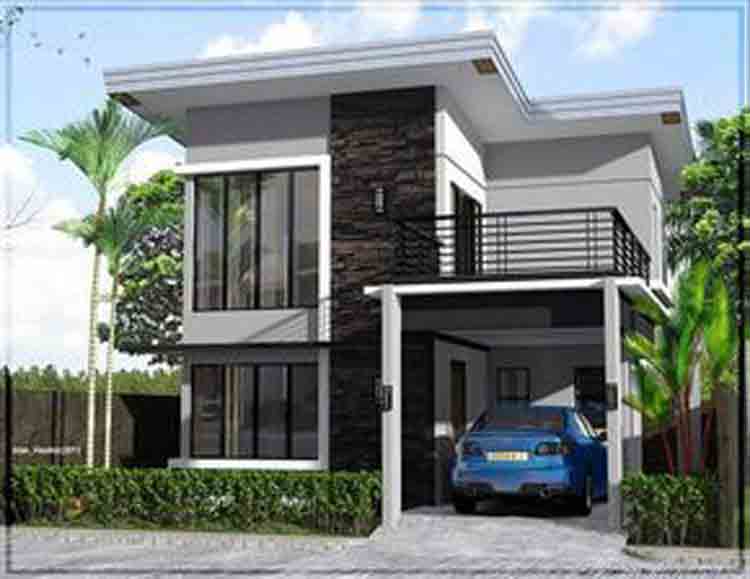 contoh desain tampak depan rumah minimalis 2 lantai
