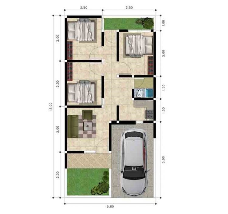 27 Desain Rumah Minimalis Ukuran 5x20 1 Lantai, Motif Top!