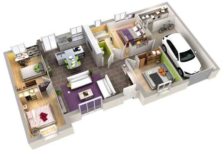 Gaya Terbaru Denah  Rumah  3  Kamar  Bentuk  L  Rumah  Minimalis 