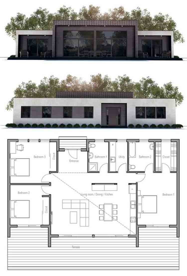 60+ Desain dan Denah Rumah Minimalis Sederhana & Modern