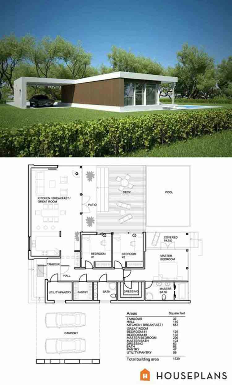 60 Desain  dan Denah Rumah  Minimalis  Sederhana  Modern