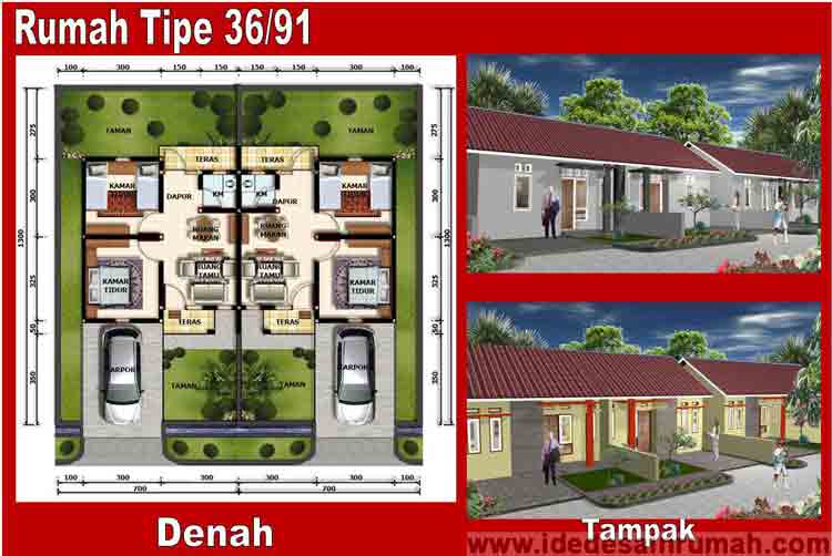 30+ Denah Rumah Type 36, Desain Minimalis 1 & 2 Lantai
