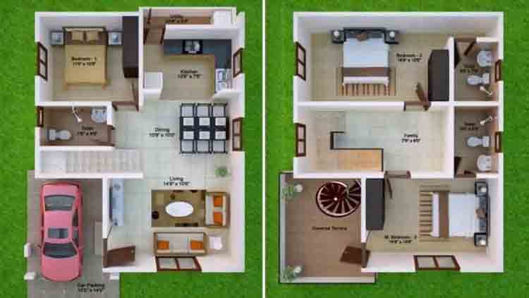 desain rumah type 36 pojok