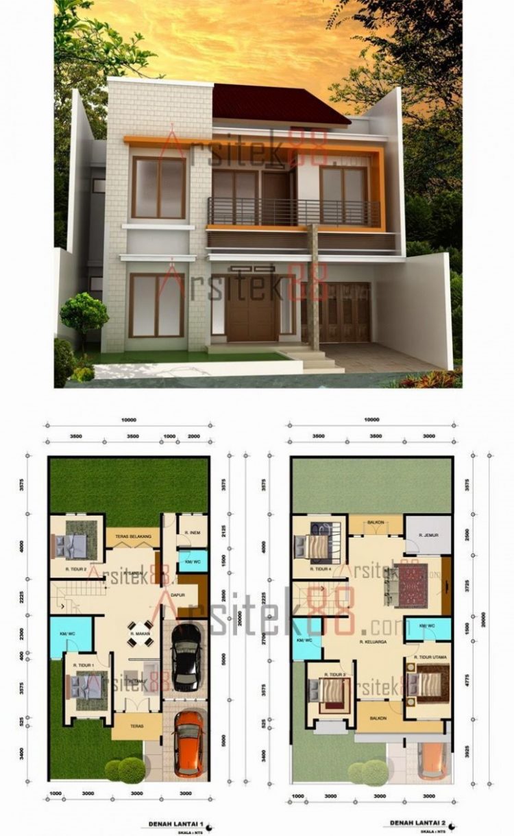  Sketsa Rumah Minimalis 1 Lantai Modern House