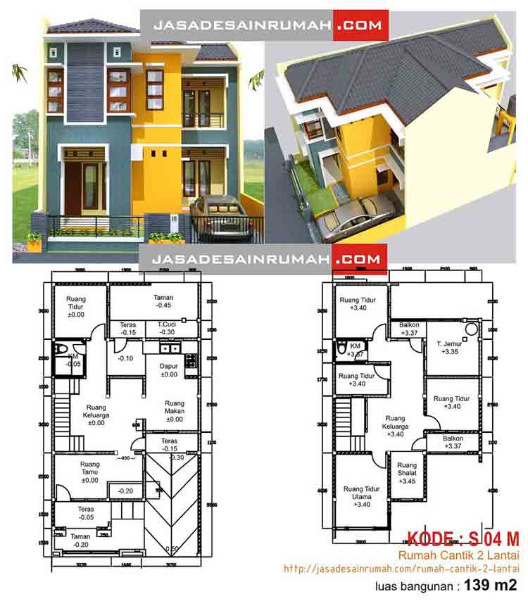 30 Desain  Denah Rumah  Minimalis  2  Lantai Sederhana  Modern