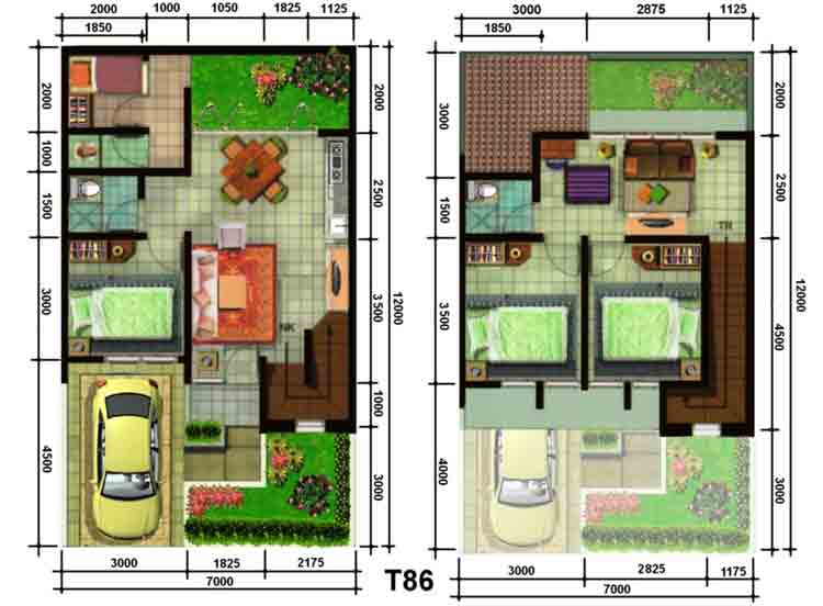 30+ Denah dan Desain Rumah Minimalis Type 36, 1 & 2 Lantai