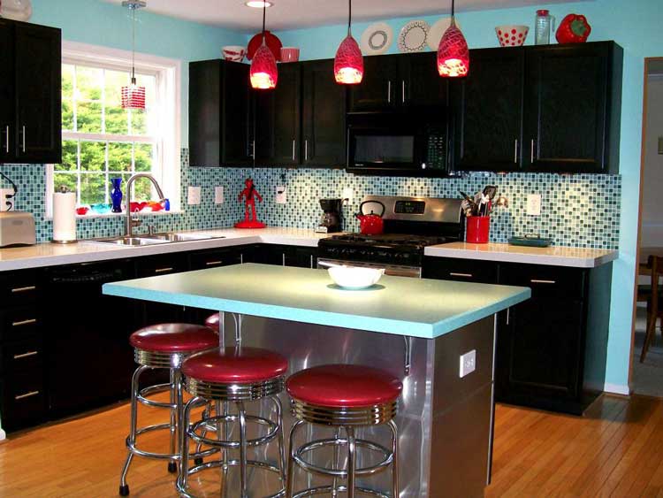 dapur minimalis warna pastel