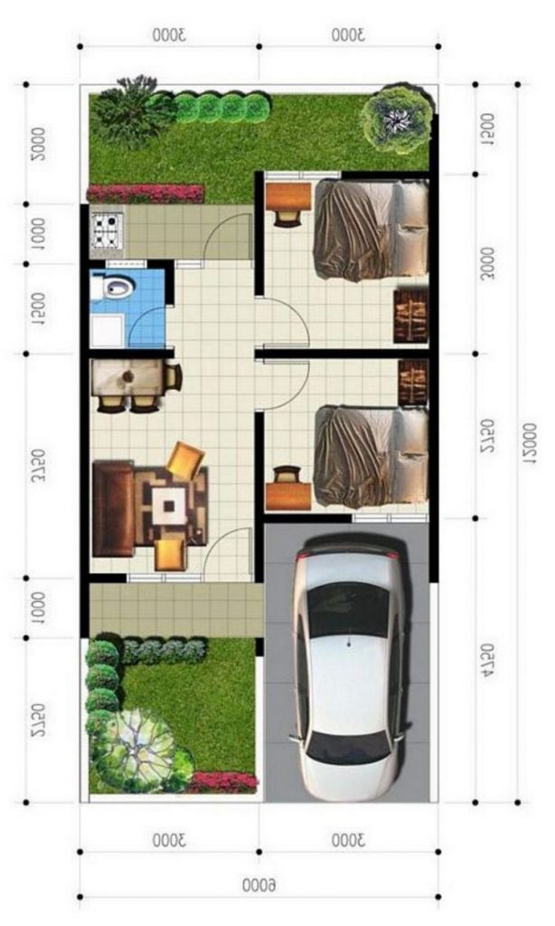 √ 30+ Denah Rumah Type 36, Desain Minimalis 1 & 2 Lantai