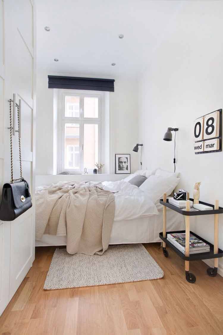 desain kamar tidur hitam putih sederhana