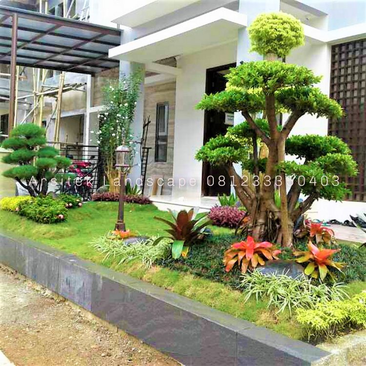 bunga di taman minimalis