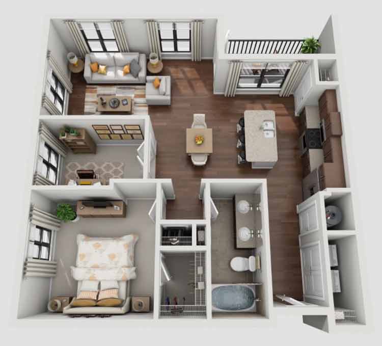 desain interior apartemen besar