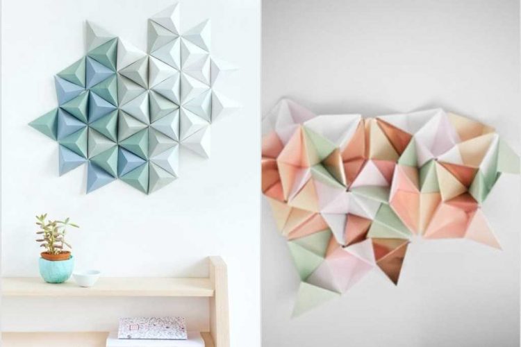 30 Hiasan Dinding Kamar Buatan Sendiri Dari Kado Origami