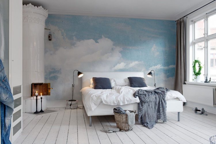 wallpaper dinding kamar tidur elegan