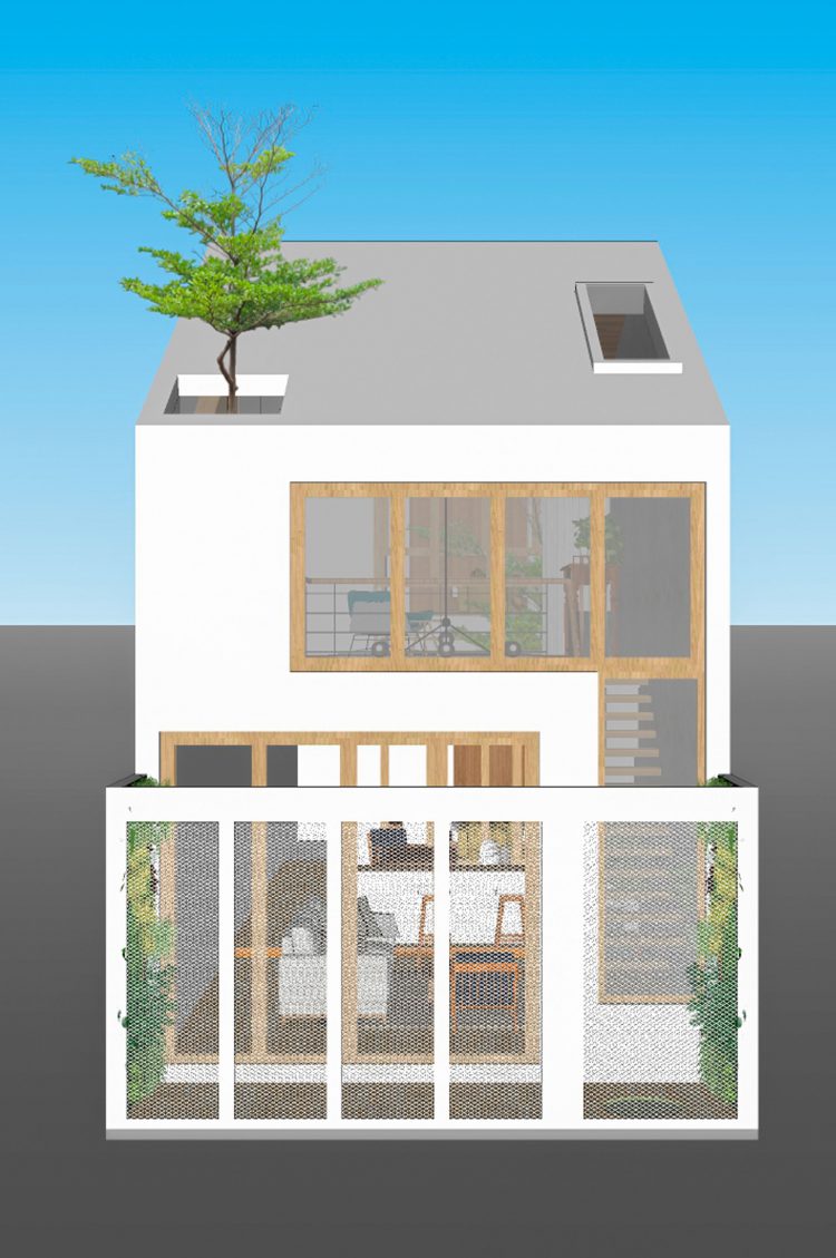 desain tampak depan rumah minimalis dua lantai